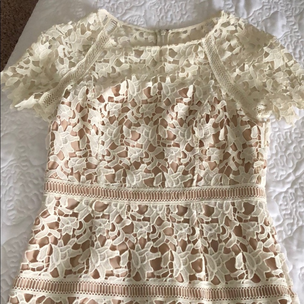 Cream short sleeve dress